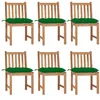 Image de Chaises de jardin lot de 6 avec coussins Bois de teck massif