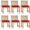 Image de Lot de 6 chaise vidaxl en bois massif non pliable H. 90 cm exterieur bois