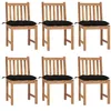 Image de Lot de 6 chaise vidaxl H. 90 cm non pliable exterieur en bois massif bois