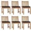 Image de Chaises de jardin lot de 6 avec coussins Bois de teck massif