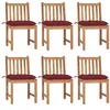 Image de Chaises de jardin lot de 6 avec coussins Bois de teck massif