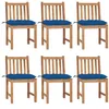 Image de Chaises de jardin lot de 6 avec coussins Bois de teck massif