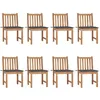 Image de Chaises de jardin lot de 8 avec coussins Bois de teck massif