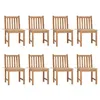 Image de Chaises de jardin lot de 8 avec coussins Bois de teck massif