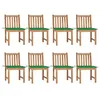 Image de Chaises de jardin lot de 8 avec coussins Bois de teck massif