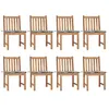 Image de Chaises de jardin lot de 8 avec coussins Bois de teck massif