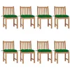 Image de Chaises de jardin lot de 8 avec coussins Bois de teck massif