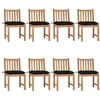 Image de Chaises de jardin lot de 8 avec coussins Bois de teck massif