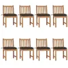 Image de Chaises de jardin lot de 8 avec coussins Bois de teck massif