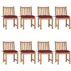 Image de Lot de 8 chaise vidaxl 90 cm en bois massif rouge exterieur