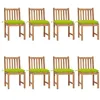 Image de Chaises de jardin lot de 8 avec coussins Bois de teck massif