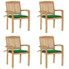 Image de Lot de 4 chaise Vidaxl polyester 93 cm vert
