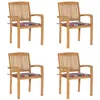 Image de Lot de 4 chaise Vidaxl exterieur H. 90 cm bois en teck