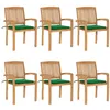 Image de Lot de 6 chaise vidaxl H. 90 cm en teck vert exterieur