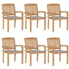 Image de Lot de 6 chaise GENERIQUE exterieur empilable non pliable H. 90 cm en teck