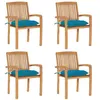 Image de Lot de 4 chaise vidaxl exterieur en teck bleu H. 90 cm
