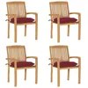 Image de Lot de 4 chaise Vidaxl exterieur empilable non pliable H. 90 cm en teck rouge