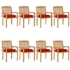 Image de Lot de 8 chaise vidaxl exterieur en teck rouge 90 cm