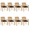 Image de Lot de 8 chaise vidaxl H. 90 cm empilable non pliable exterieur en teck noir