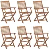 Image de Lot de 6 chaise Vidaxl exterieur pliable en acacia naturel
