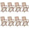 Image de Lot de 8 chaise Vidaxl en acacia pliable exterieur naturel