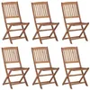 Image de Lot de 6 chaise Vidaxl H. 91 cm non pliable en acacia exterieur naturel