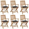 Image de Chaises pliables de jardin lot de 6 avec coussins Bois d acacia