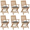 Image de Chaises pliables de jardin lot de 6 avec coussins Bois d acacia