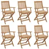 Image de Chaises pliables de jardin lot de 6 avec coussins Bois d acacia