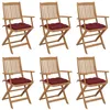 Image de Chaises pliables de jardin lot de 6 avec coussins Bois d acacia