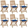 Image de Chaises pliables de jardin lot de 6 avec coussins Bois d acacia