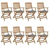 Image de Chaises pliables de jardin lot de 8 avec coussins Bois d acacia