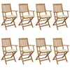 Image de Chaises pliables de jardin lot de 8 avec coussins Bois d acacia
