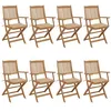 Image de Chaises pliables de jardin lot de 8 avec coussins Bois d acacia