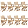 Image de Chaises pliables de jardin lot de 8 avec coussins Bois d acacia