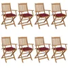 Image de vidaXL Tuinstoelen 8 st inklapbaar met kussens massief acaciahout3074991