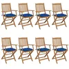 Image de Chaises pliables de jardin lot de 8 avec coussins Bois d acacia