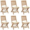 Image de Chaises pliables de jardin lot de 6 avec coussins Bois d acacia