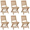 Image de Chaises pliables de jardin lot de 6 avec coussins Bois d acacia