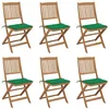 Image de Chaises pliables de jardin lot de 6 avec coussins Bois d acacia