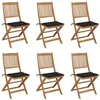 Image de Chaises pliables de jardin lot de 6 avec coussins Bois d acacia