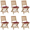 Image de Chaises pliables de jardin lot de 6 avec coussins Bois d acacia
