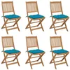 Image de Chaises pliables de jardin lot de 6 avec coussins Bois d acacia
