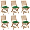 Image de Chaises pliables de jardin lot de 6 avec coussins Bois d acacia