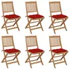 Image de vidaXL Tuinstoelen 6 st inklapbaar met kussens massief acaciahout3075015