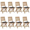 Image de Chaises pliables de jardin lot de 8 avec coussins Bois d acacia