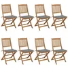 Image de Chaises pliables de jardin lot de 8 avec coussins Bois d acacia