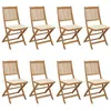 Image de Chaises pliables de jardin lot de 8 avec coussins Bois d acacia