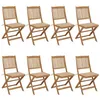 Image de Chaises pliables de jardin lot de 8 avec coussins Bois d acacia