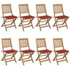 Image de Chaises pliables de jardin lot de 8 avec coussins Bois d acacia